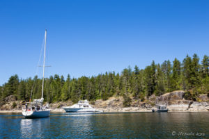 Boats on Melanie Cove, Desolation Sound, BC Canada