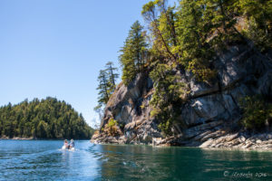 Dinghy on Prideaux Haven, Desolation Sound, BC Canada