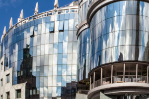 Glass panels of Haas Haus, Vienna Austria