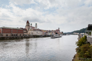 Boat on the Danube, Old Passau, Germany.