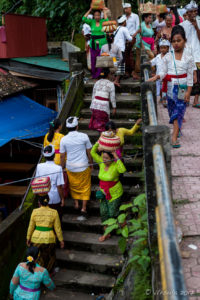 People on the Stairs to Pura Gunung Temple, Bali