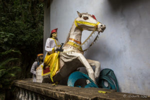 Painted carving of Prince Siddhartha on Horseback, Marble Mountains, Vietnam