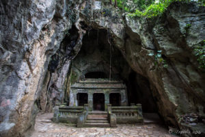 Stone shrine in an alcove, Marble Mountains, Vietnam