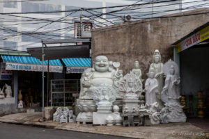 Happy Buddha and other giant statues, Non Nuoc Village, Marble Mountains, Vietnam