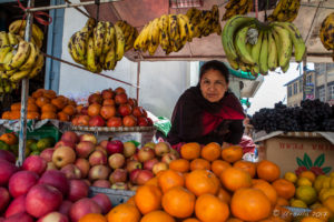 Nepali woman at a Fruit Stand, Panauti