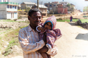 Father and Child on Panauti-Namobuddha Rd, Nepal