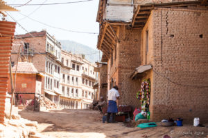 Light and Shade on a Dusty Street, Panauti-Namobuddha Rd, Nepal