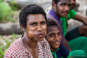 Portrait: Papuan woman with a mouth full of chew, Maprik PNG