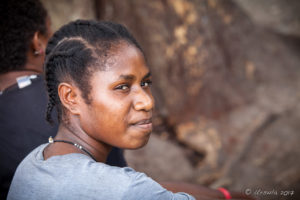 Portrait: Smiling Papuan woman in Braids, Maprik PNG