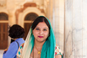Portrait: Indian woman inside Amer Fort, Jaipur India