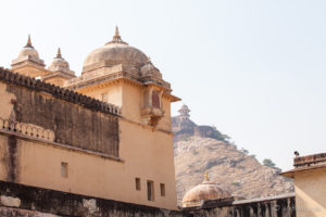 Turrets on the highest level, Amer Palace, Jaipur India
