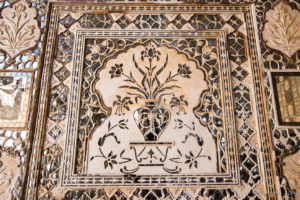Mirrored decorations, Hall of Private Audiences, Amer Palace, Jaipur India