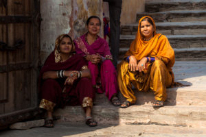 Indian women on the Steps of Amer Fort, Jaipur India