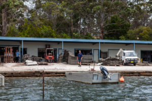 Aluminium Tinnie docked at Broadwater Oyster's, Pambula River, Australia