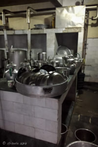 Clean stainless steel dishes, Thrangu Tashi Yangtse Monastery Thrangu Tashi Yangtse Monastery Kitchen, Namo Buddha Nepal