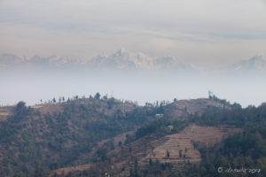 Mountains on the Haze, Thrangu Tashi Yangtse Monastery, Namo Buddha Nepal