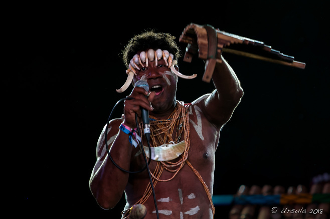 Portrait of a singer from Narasirato, Boomerang Festival 2018, Byron Bay AU