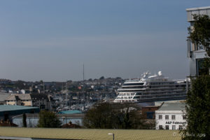 Cruise ship docked in Falmouth Harbour, Cornwall, UK