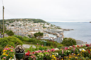 View over Mousehole to the English Channel, Cornwall UK
