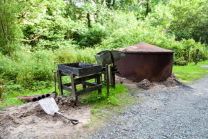 Traditional Charcoal Burner, Lost Gardens of Heligan, Cornwall UK