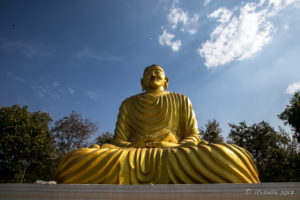 Dhulikhel's large golden Buddha statue, Nepal