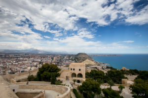 View over the Mediteranean and Santa Bárbara Castle, Alicante, Spain
