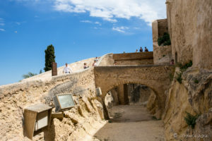 Arches on the rocky outcrop, Santa Bárbara Castle, Alicante, Spain