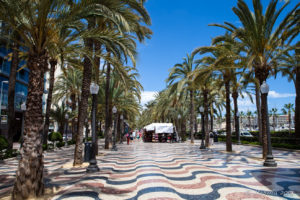 Rippled tiles on the Paseo de Gomiz, Alicante Spain