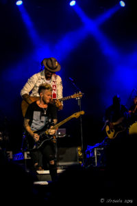 Michael Franti and J Bowman on stage at Bluesfest Byron Bay AU
