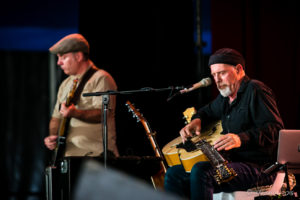 Harry Manx and Jeff Lang on stage at Byron Bay Bluesfest 2018, AU