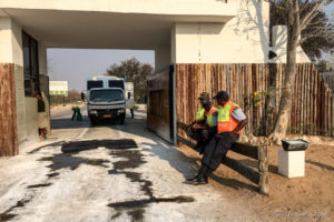 Truck at an agricultural crossing station, Namibia