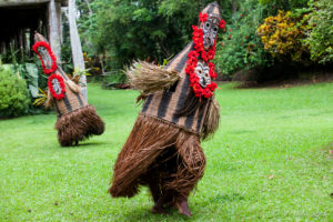 Dancing tumbuan masks, Kaningara, Middle Sepik, Papua New Guinea PNG