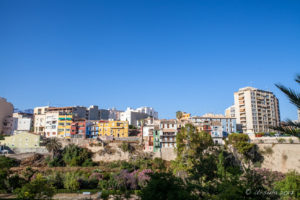 Colourful houses on the Rio Amadorio Embankment, Villajoyosa, Spain