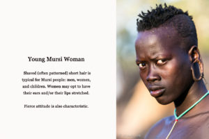 Portrait of a Young Mursi Woman with Short Hair and Attitude, Ethiopia