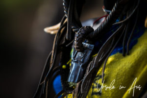 Metal and Leather elements of a Mursi headdress, Ethiopia