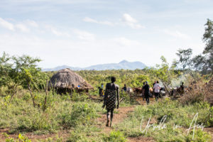 Walking through Mursi lands, Ethiopia