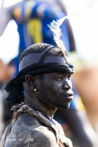 Mursi man after drinking blood, Ethiopia