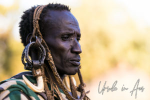 Mursi man in a Nilla Headdress, Ethiopia