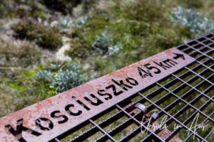 Distance marker on the walkway to Mt Kosciuszko, Australia