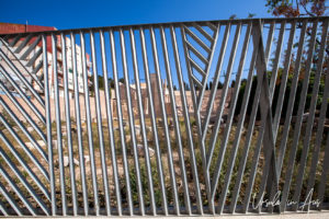 Metal fence around the Roman ruins, Cartagena Spain