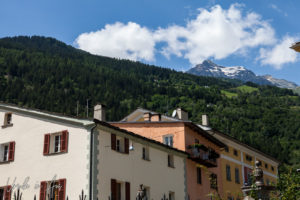 Rooftops and mountains, Poschiavo Switzerland