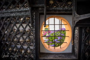 Looking Out from the ossuary, Oratorio Sant'Anna, Poschiavo Switzerland
