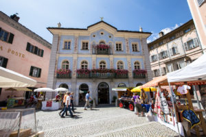 Markets in the plaza, Poschiavo Switzerland