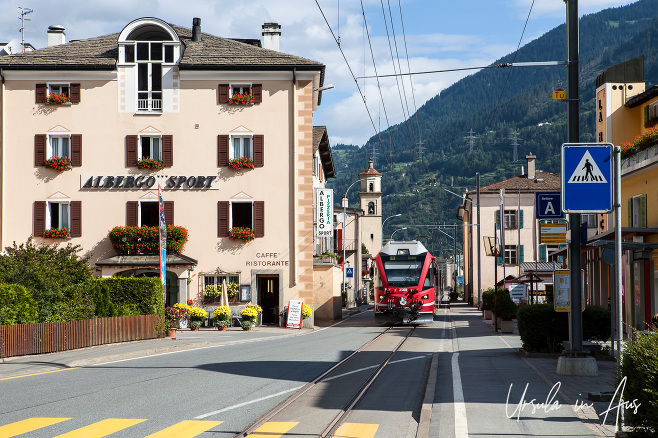 Bernina in the road, Via Principale - Poschiavo Switzerland