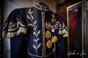 Haile Selassie Jacket with medals in the old Guenete Leul Palace, Addis Ababa Ethiopia