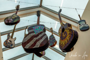 Gail Christofferson's “See the Music” mosaic guitars, Nashville Airport