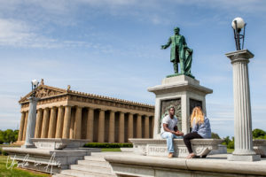 People at John W Thomas Statue, Nashville Centennial Park, USA