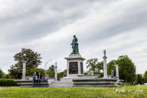 People at John W Thomas Statue, Nashville Centennial Park, USA