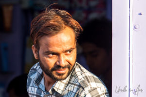 Indian man in a doorway, Pushkar India