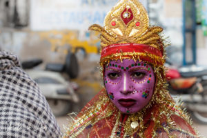 Child dressed as a Hindu divinity, Pushkar India